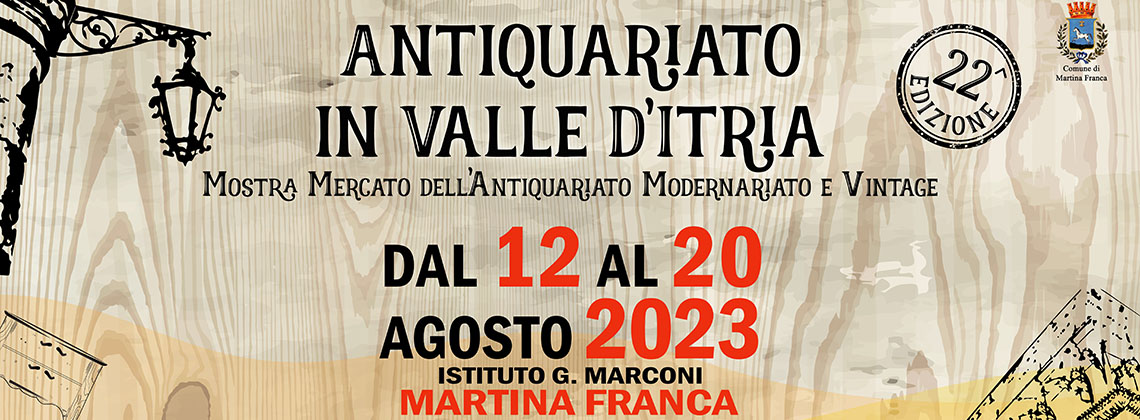 Ad agosto l’antiquariato è protagonista a Martina Franca